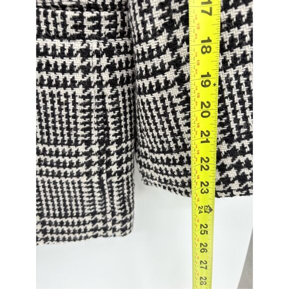 Talbots Jacket Blazer‎ Women 12 Houndstooth Cream Off White Dark Navy Blue Wool - Picture 7 of 15